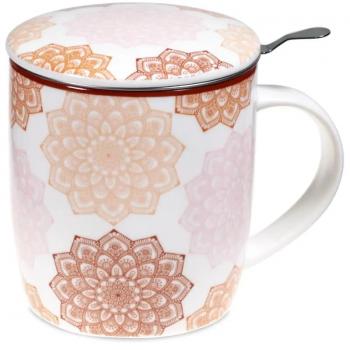 1 BOX Tee-Tasse mit Sieb, Mandala pink
